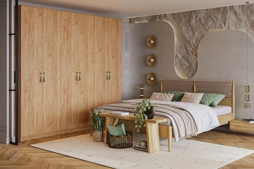 Шкаф распашной Монтана-6 Дуб Крафт Золотой - фото 1