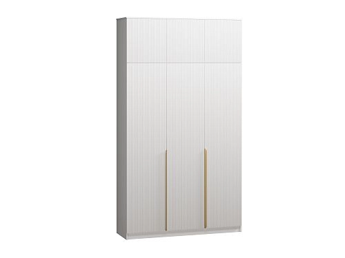 Шкаф распашной Монро-3 Белый с антресолью - фото 2