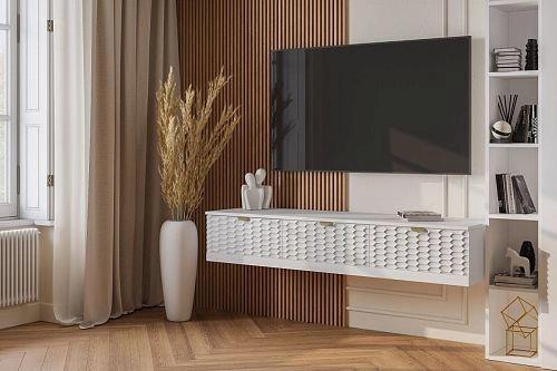 ТВ тумба подвесная Тоди-3 Белый - фото 1