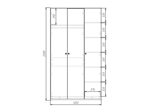 Шкаф распашной Колорадо-3 с зеркалом МДФ - фото 4