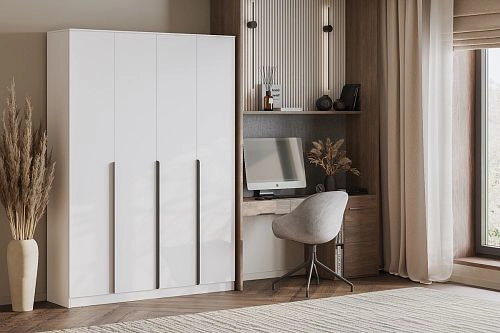 Шкаф распашной Марсель-4 Белый - фото 1