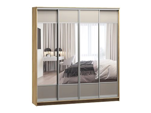 Шкаф-купе Борнео-4.6 Дуб Золотистый/Серебро - фото 2