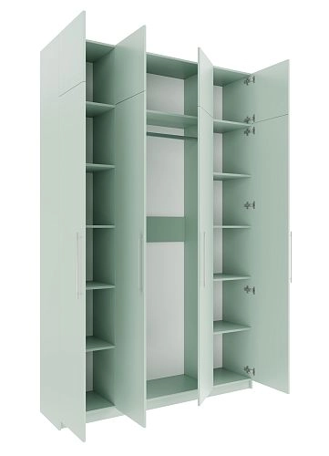 Шкаф распашной Калифорния-4 с антресолью Пастельный Зеленый - фото 4
