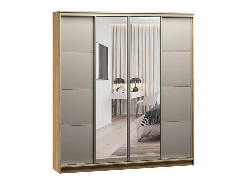 Шкаф-купе Борнео-4.4 Дуб Золотистый/Слоновая Кость - фото 2