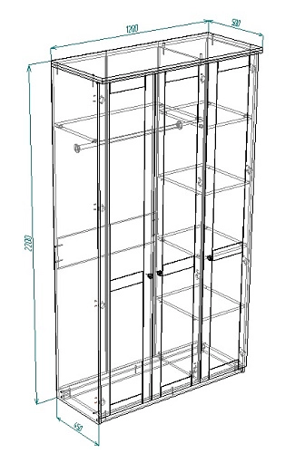 Шкаф распашной София РАХ-1 МДФ Графит - фото 3