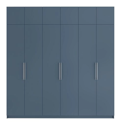 Шкаф распашной Калифорния-6 с антресолью Альби Полуночно-синий - фото 3