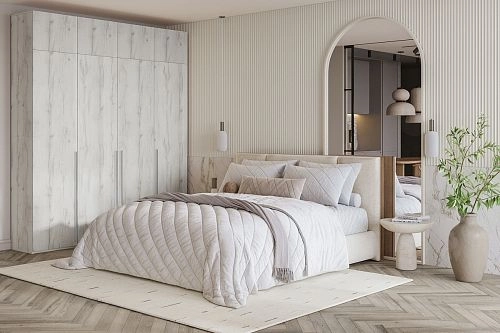 Шкаф распашной Лорена Бест-4 с антресолью Дуб Крафт Белый - фото 1