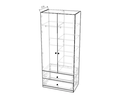 Стенка детская Банни-8 Пастельно-Синий - фото 4