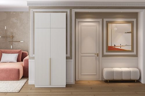 Шкаф распашной Монро-2 с антресолью Белый - фото 1