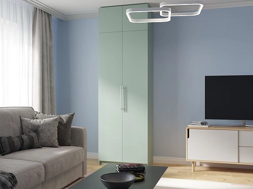 Шкаф распашной Калифорния-2 с антресолью Пастельный Зеленый - фото 1