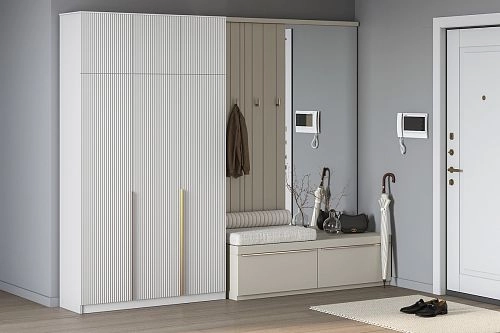 Шкаф распашной Монро-3 Белый с антресолью - фото 1