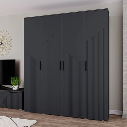 Шкаф распашной Синтра 4 Черный - фото 1