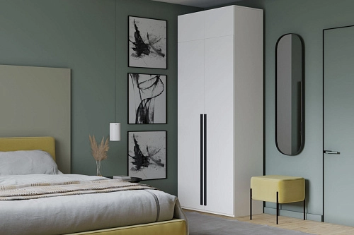 Шкаф распашной Лорена Пакс-2 с антресолью Белый - фото 1