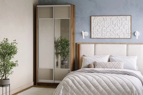 Шкаф-купе Борнео-2.6 Дуб Делано/Серебро - фото 1