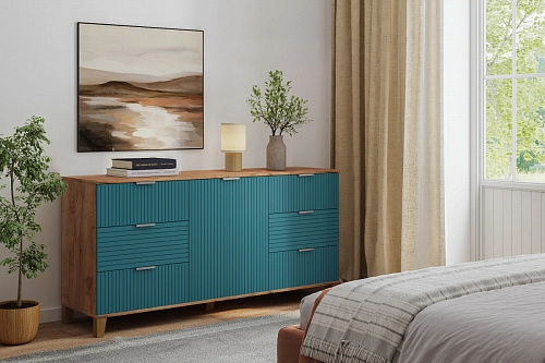 Комод Марвин 33 фрезеровка 8 Аквамарин - фото 1