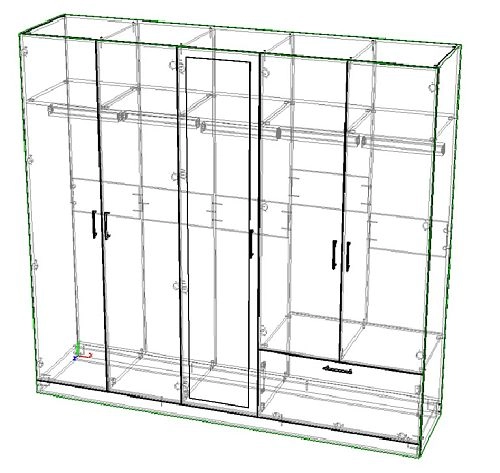 Шкаф распашной Бари-4 Черный / Дуб Бунратти - фото 4