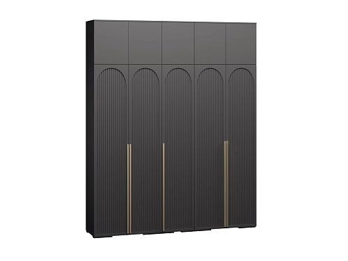 Шкаф распашной Брей-5 Хит с антресолью Черный - фото 2