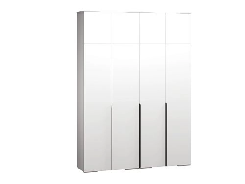 Шкаф распашной Солфорд 4 с антресолью Белый - фото 3