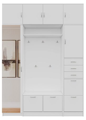Прихожая Ольга-8 с антресолями Белый - фото 2