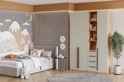 Шкаф распашной Хейсон-20 Кашемир Блэквуд Ячменный - фото 1