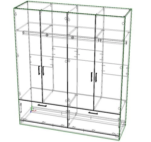 Шкаф распашной Бари-3 Черный - фото 4