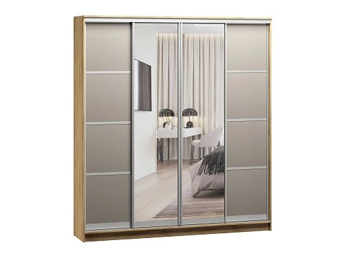 Шкаф-купе Борнео-4.4 Дуб Золотистый/Серебро - фото 2