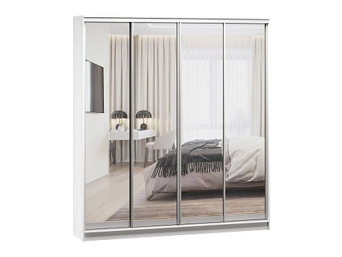 Шкаф-купе Борнео-4.5 Белый/Серебро - фото 2