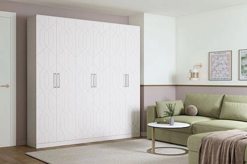 Шкаф распашной Дольче-6 МДФ Белый - фото 1