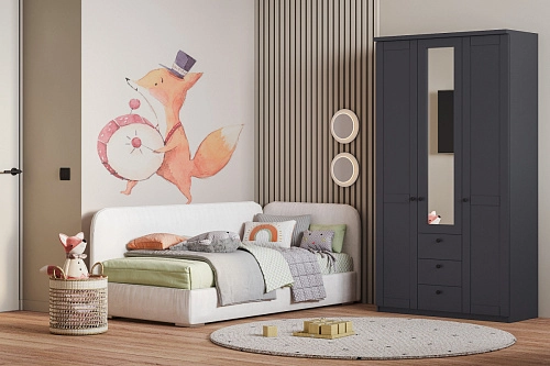 Шкаф распашной София РАХ-15 МДФ Графит - фото 1