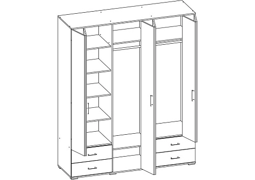 Шкаф распашной Гармошка-12 Дуб Сонома - фото 3