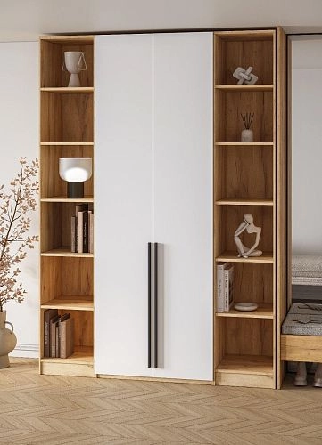 Шкаф распашной Хейсон-24 Белый Дуб Золотистый - фото 2