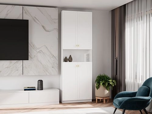 Стеллаж Билли Хелена-22 Белый/Золото - фото 1