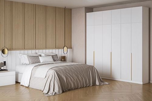 Шкаф распашной Монро-6 с антресолью Белый - фото 1