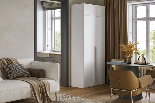 Шкаф распашной Лорена Бест-2 с антресолью Белый - фото 1