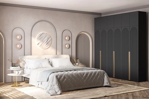 Шкаф распашной Брей-6 Хит с антресолью Черный - фото 1