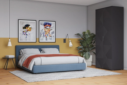 Шкаф распашной Салерно NEW 2 Графит - фото 1