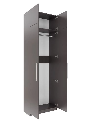 Шкаф распашной Калифорния-2 с антресолью Графит - фото 3