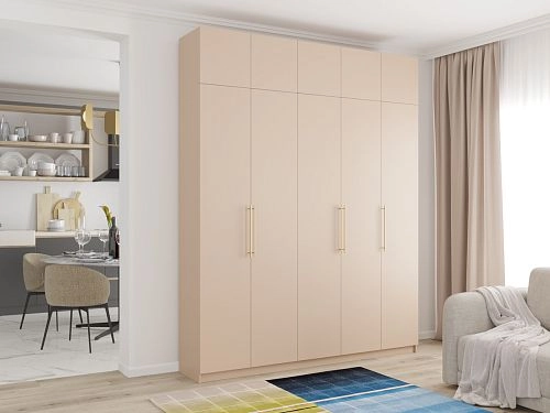 Шкаф распашной Калифорния-5 с антресолью Сатин - фото 1