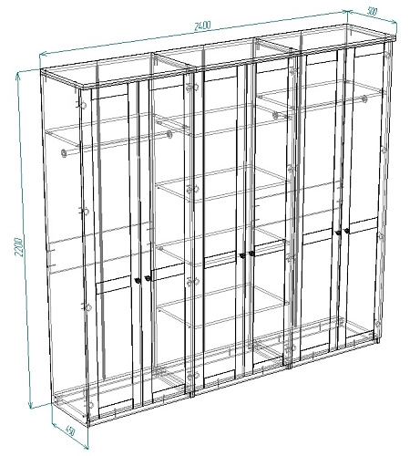 Шкаф распашной София РАХ-7 МДФ Графит - фото 3