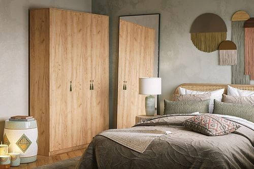 Шкаф распашной Монтана-3 Дуб Крафт Золотой - фото 1