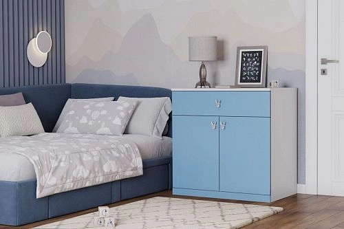 Комод Банни-1 Пастельно-Синий - фото 1