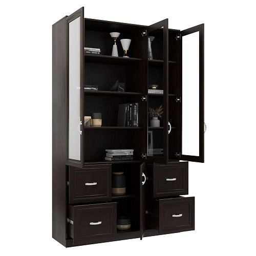 Шкаф Библиотека Библиограф 3.5 Рельеф Венге - фото 2