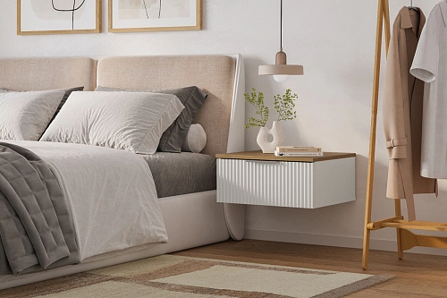 Тумба прикроватная подвесная Салерно 1 Белый - фото 1