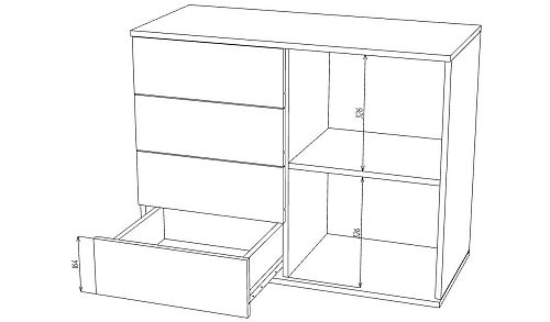 Комод Марвин Йорк 26 фрезеровка 11 Аквамарин - фото 3