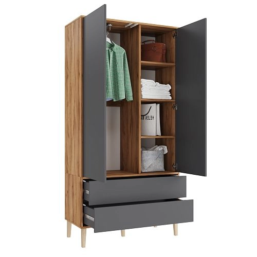 Шкаф распашной Скарлет-12 Графит - фото 4