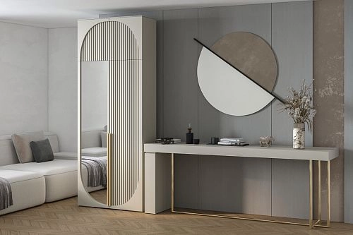 Шкаф распашной Брей-1.1 с антресолью Кашемир - фото 1