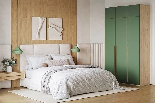 Шкаф распашной с антресолью Микос МДФ-3 Шарли green - фото 1