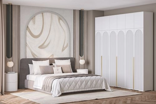 Шкаф распашной Брей-6 Хит с антресолью Белый - фото 1