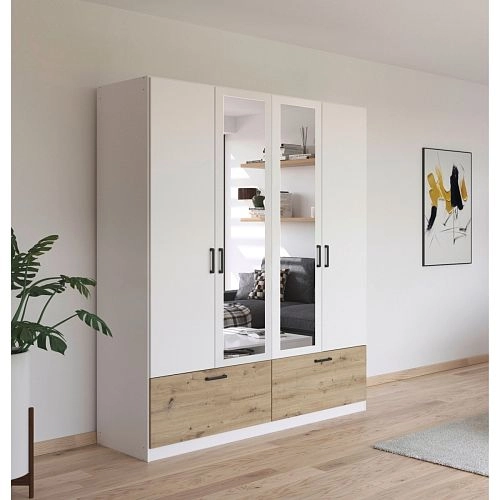 Шкаф распашной Бари-6 Белый / Дуб Бунратти - фото 1