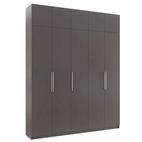 Шкаф распашной Калифорния-5 с антресолью Графит - фото 5